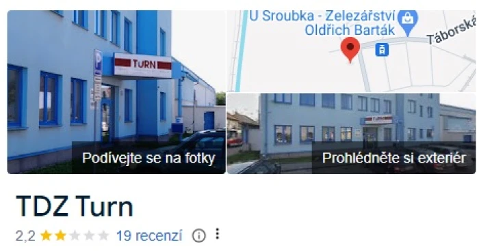 2 hvězdy na Google